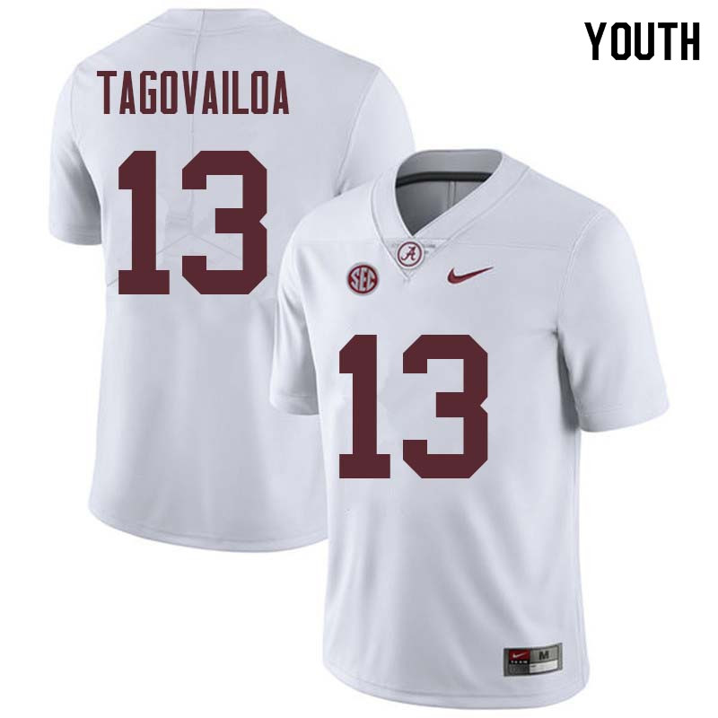 Alabama Crimson Tide Youth Tua Tagovailoa #13 White NCAA Nike Authentic Stitched College Football Jersey TP16B45UR
